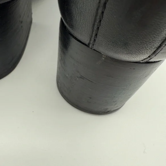 rag & bone Walker Black Leather Block Heel Chelsea Ankle Boots Size 40/10 - Picture 13 of 13